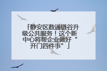 静安区数通链谷升级公共服务！这个新中心将帮企业做好“开门四件事”