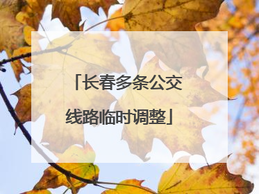 长春多条公交线路临时调整