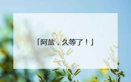 阿盐，久等了！