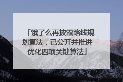 饿了么再披露路线规划算法，已公开并推进优化四项关键算法