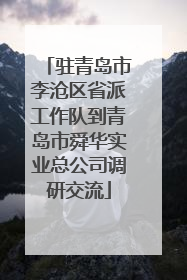 驻青岛市李沧区省派工作队到青岛市舜华实业总公司调研交流