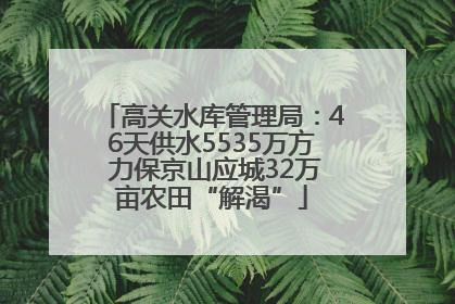高关水库管理局：46天供水5535万方 力保京山应城32万亩农田“解渴”