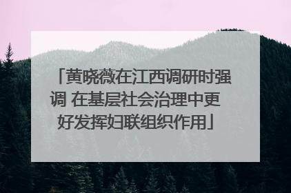 黄晓薇在江西调研时强调 在基层社会治理中更好发挥妇联组织作用