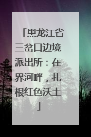 黑龙江省三岔口边境派出所：在界河畔，扎根红色沃土
