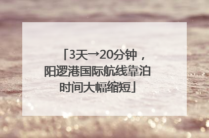 3天→20分钟，阳逻港国际航线靠泊时间大幅缩短