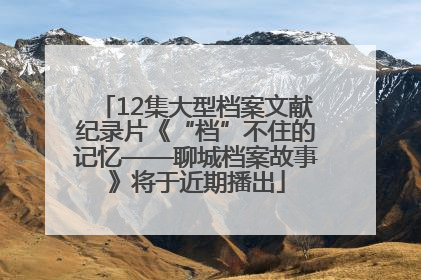 12集大型档案文献纪录片《“档”不住的记忆——聊城档案故事》将于近期播出
