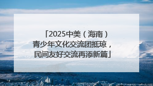 2025中美（海南）青少年文化交流团抵琼，民间友好交流再添新篇