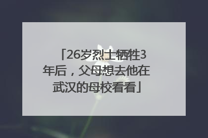26岁烈士牺牲3年后，父母想去他在武汉的母校看看