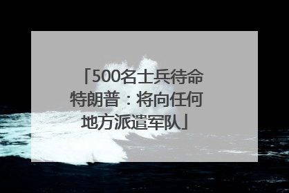 500名士兵待命 特朗普：将向任何地方派遣军队