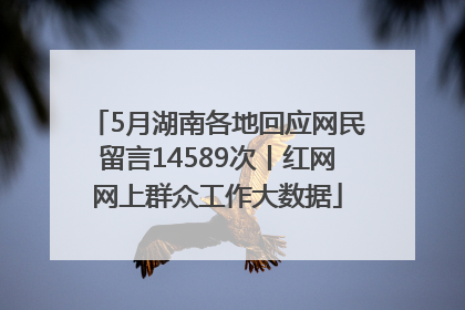 5月湖南各地回应网民留言14589次丨红网网上群众工作大数据