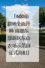 600亩耕地全面开种 成都东部新区东山农场示范园正式亮相