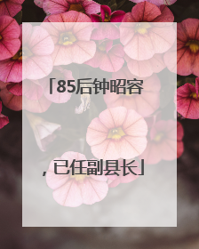 85后钟昭容，已任副县长